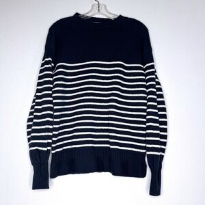 BUCK MASON Mens Seafarer Cotton Guernsey Sweater LG Navy Stripes Nautical Preppy